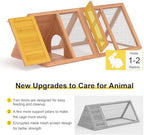 Rabbit Hutch, Small Chicken Coop Outdoor A-Frame Quail Cage with 2 Door & Run Cage Wooden Triangle Quail Hutch with Ventilating Wire Poultry Hutch for Small Animal (Wood) - Image 5
