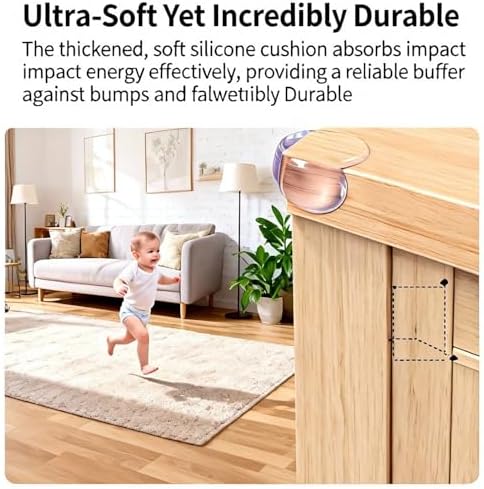 High-strength adhesive backing detail on baby furniture safety guards