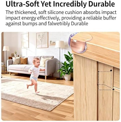 High-strength adhesive backing detail on baby furniture safety guards