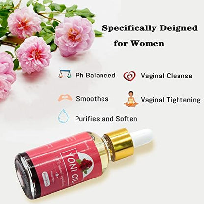 Wovarkie feminine care oil ingredients including rose and lavender.