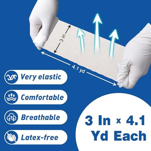 AZEN medical supply non stick cotton gauze wrap roll close up details.