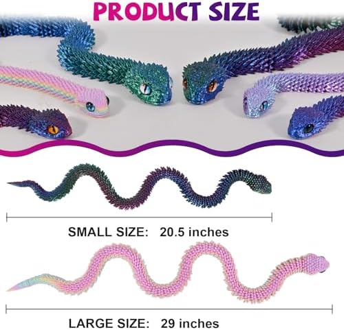 Black articulated snake toy showing flexible body segments