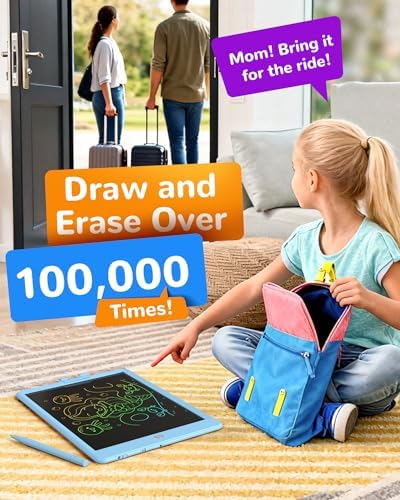 KOKODI LCD Writing Tablet, Gifts for 3 Years Old Boys and Girlsï¼Œ10 Inch Colorful Doodle Board Drawing Tablet, Erasable Reusable Electronic Drawing Pads, Educational and Learning Toys for Kids - Image 6