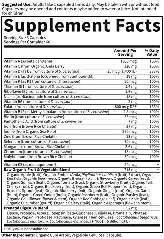 Raw prenatal multivitamin capsules for maternal nutrition pre-conception pregnancy lactation support