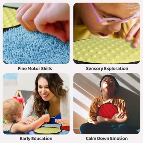 Keculf sensory toys for children with autism arranged as an interactive educational wall layout in a classroom setup.