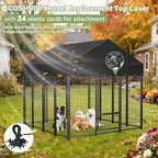 Weatherproof large dog enclosure canopy cover shielding from rain and sun