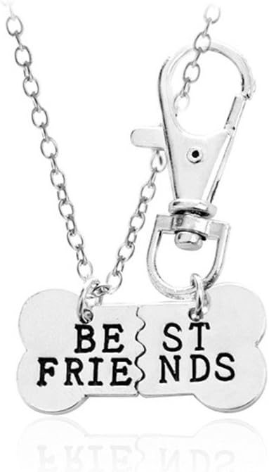 Close up of the alloy dog bone charm necklace chain with adjustable extender