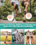 Uwbettry clear toe protectors shown inside a shoe to demonstrate low profile fit.