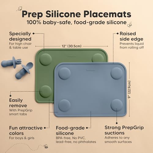 Close up view of the strong suction cups on the bottom of the baby silicone table mat