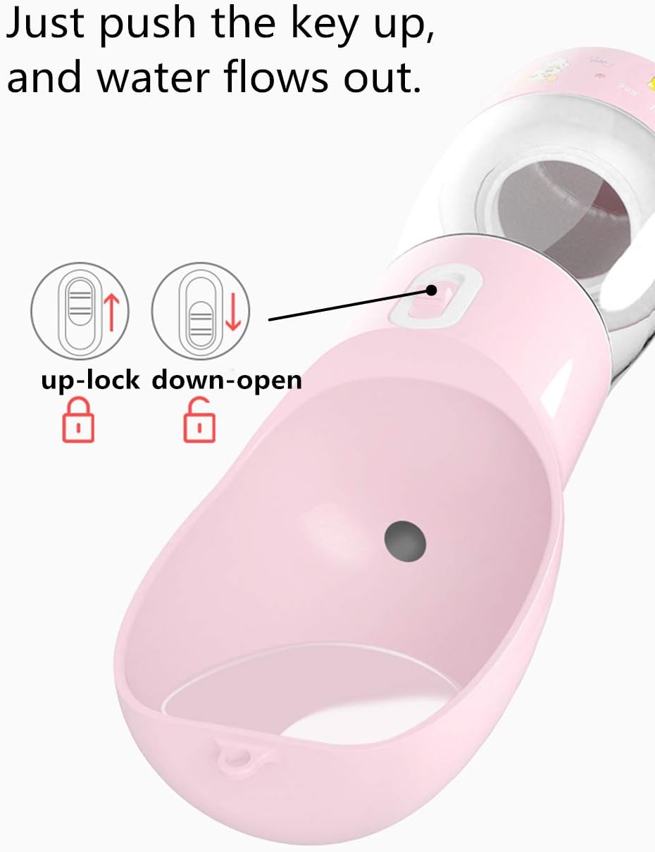 Misthis pet travel food and water cup with built-in drinking bowl