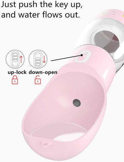 Misthis pet travel food and water cup with built-in drinking bowl
