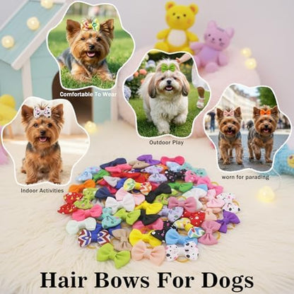 Set of 60 pieces puppy bows for pet hair grooming