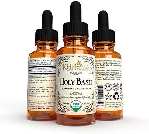 Khroma Herbs 2 fluid ounce Holy Basil supplement bottle