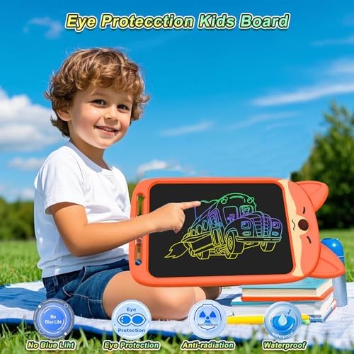 Back view of Chafegy kids LCD tablet with battery compartment
