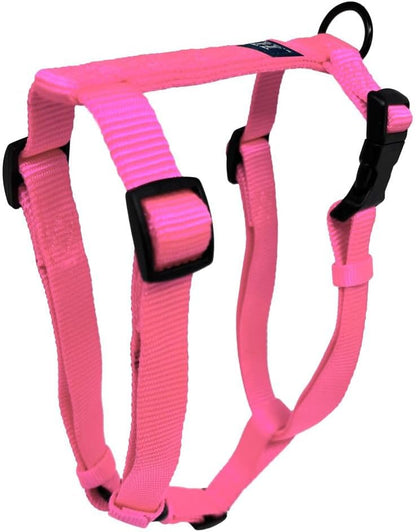 Detail of premium nylon webbing on Hamilton purple harness