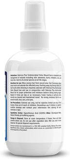 Vetericyn Plus antimicrobial cat spray bottle back label details