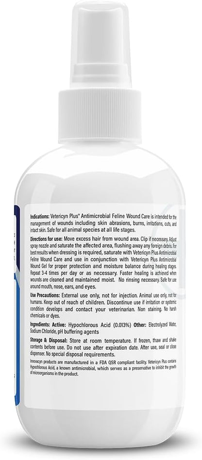 Non toxic steroid free pet wound cleanser spray bottle close up