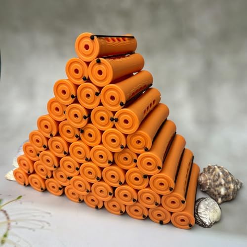 WSTAR orange perm rods set front view showing thirty-six pieces of plastic cold wave rollers for natural hair curling.