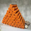 WSTAR orange perm rods set front view showing thirty-six pieces of plastic cold wave rollers for natural hair curling.
