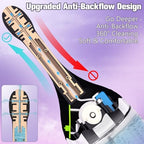 Rechargeable electric anal douche bottle with anti-backflow valve components.