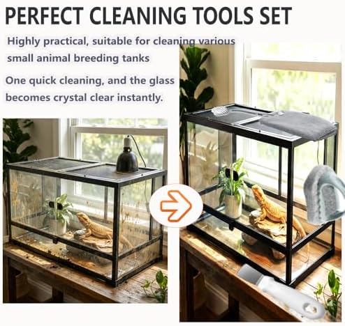 Delllala reptile terrarium cleaning scraper showing smooth edges optimized for scratch free glass care.