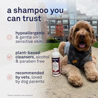 Petpost safflower oil enriched pet shampoo packaging back view