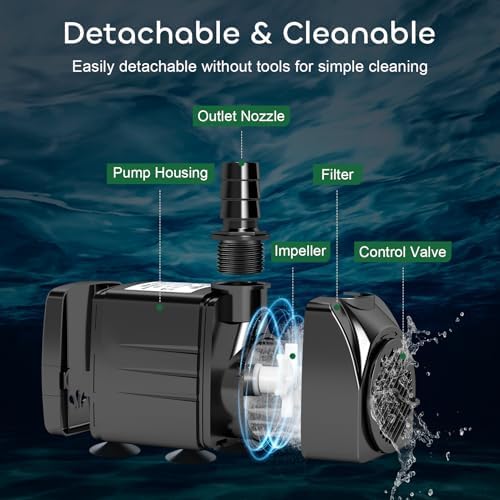 Aquarium water pump displaying suction cups for secure mounting