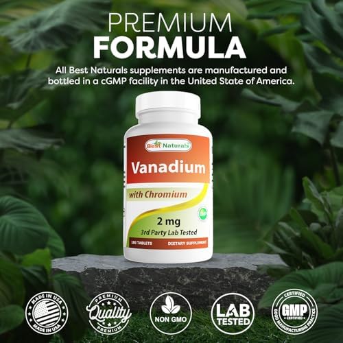 Authentic USA imported Best Naturals glucose metabolism support tablets on a white background