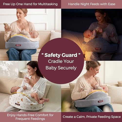 Top view of Momcozy nursing pillow showing wider cushion surface