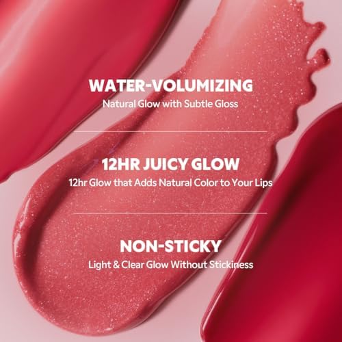 TIRTIR [*Mini Size Waterism Tinted Lip Gloss #07 Cassis Plum, 0.06 Fl Oz â€“ Kiss Ready Lipgloss, 12H Long Lasting Non Sticky Natural Tinted Glow Korean Multiuse Cheek and Lip Tint for Women gift - Image 4