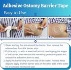 Premium hydrocolloid stoma barrier strips package contents illustrating the twenty piece set.