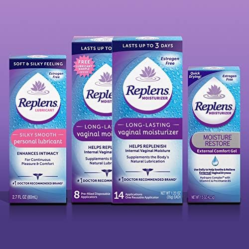 Replens single-use disposable applicators for hygienic vaginal dryness relief.