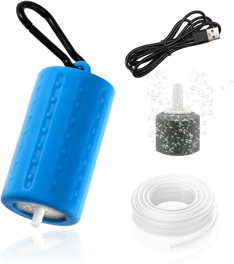 DaToo USB Mini Aquarium Air Pump Ultra Quiet Fish Tank Air Pump with Black Hanging Clasp Portable Aquarium Oxygen Aerator Pump Includes Fish Tank Airline Tubing and Air Stone(1W/2W/3W) - Image 9