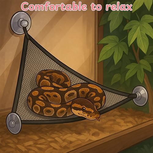 Homedy Crafts snake enrichment accessories package layout showing ball and hammock components