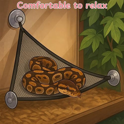 Homedy Crafts snake enrichment accessories package layout showing ball and hammock components