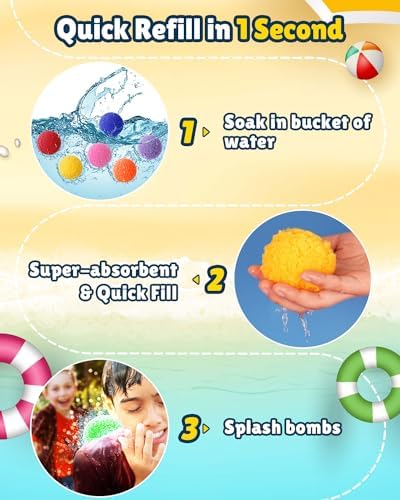 Children playing in a backyard throwing absorbent eco friendly water toys