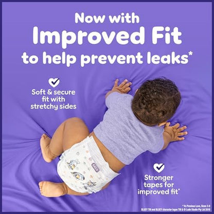 Side view of Luvs premium imported baby diapers bulk pack box