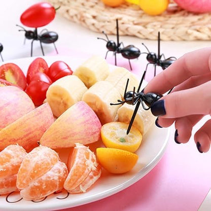 Side view of food grade ant shaped reusable cocktail picks