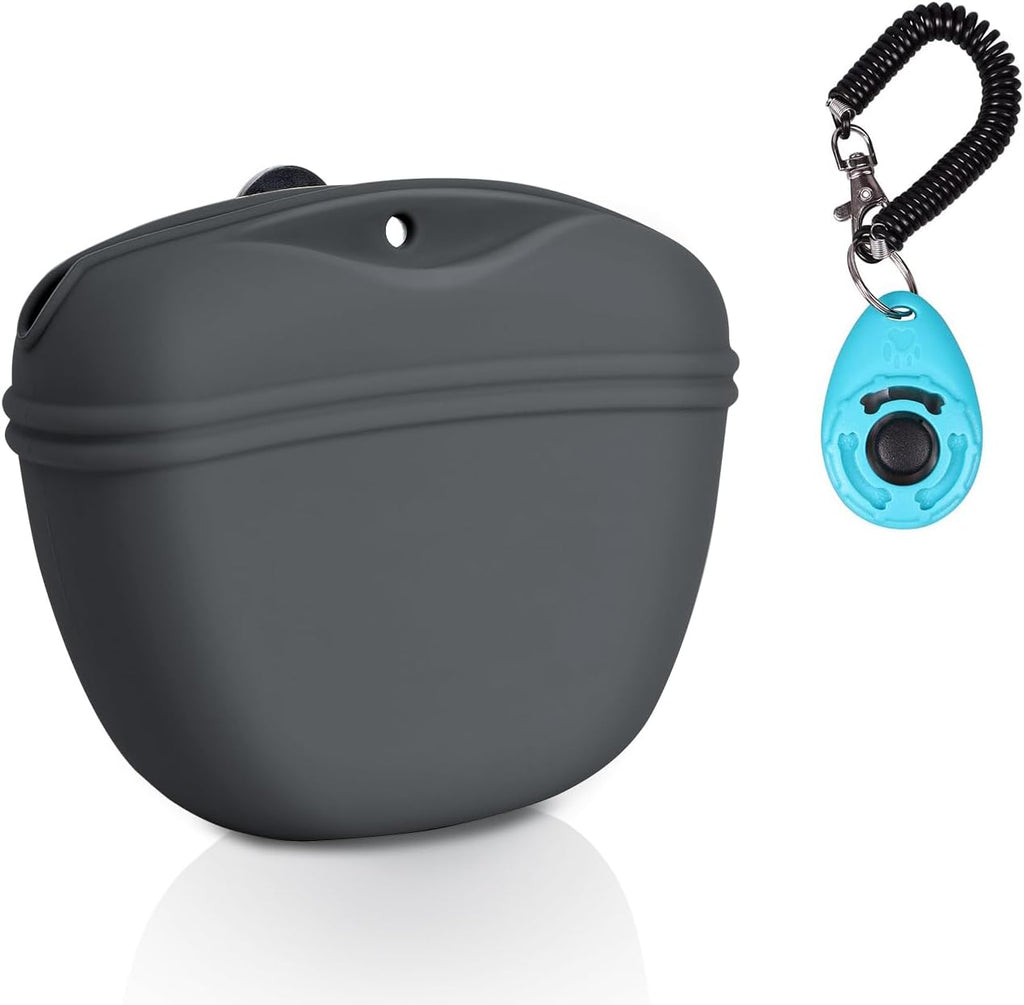 Left&Right Dog Clicker Training Kit,Silicone Dog Training Treat Pouch and Dog Clickers,Dog Treat Bag with Clicker Training for Dogs,Pet Treat Bag with Magnetic Buckle Closing and Waist Clip,Black - Image 12
