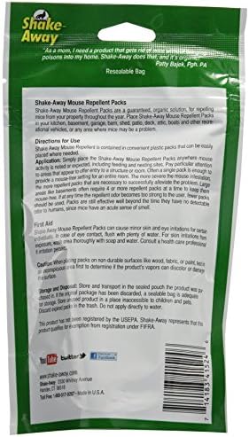 Organic non-toxic essential oil rodent repellent pouches arranged neatly outside of the resealable protective packaging.
