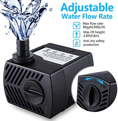 CWKJ fountain pump accessories including three custom nozzles