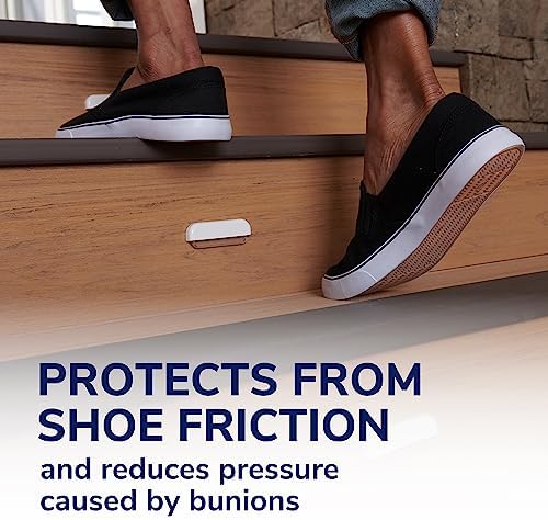 Demonstration of the nearly invisible bunion pad fitting inside a dress shoe.