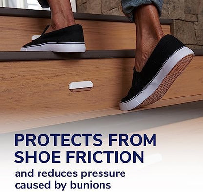 Demonstration of the nearly invisible bunion pad fitting inside a dress shoe.