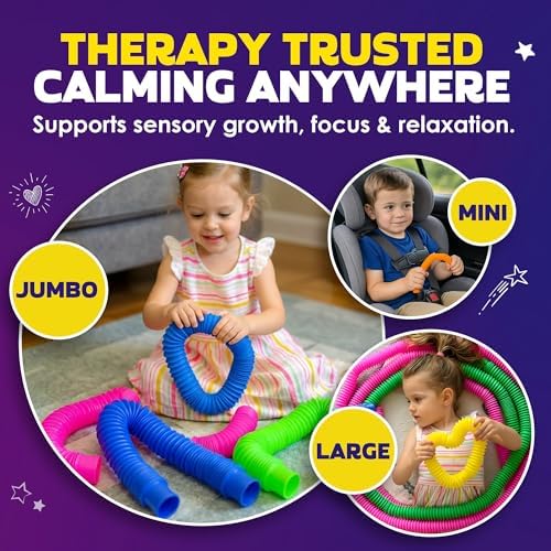 Durable plastic pop tubes in various vibrant colors