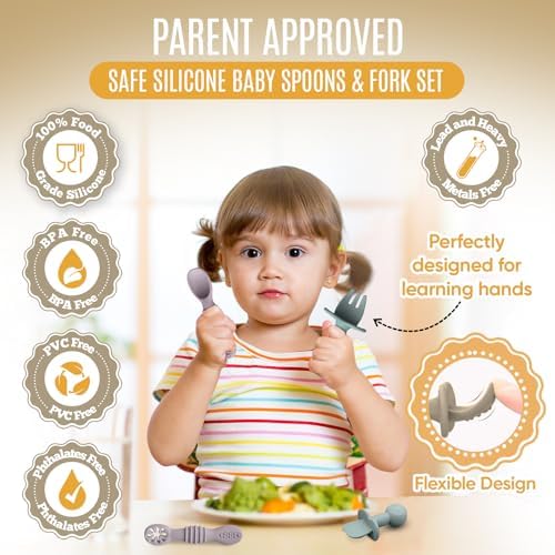HippoBaby baby spoons and fork for self feeding training