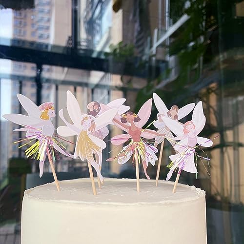 Handcrafted fairy cupcake toppers for party decoration