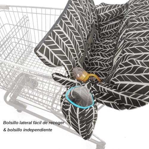 ICOPUCA baby trolley liner in black showing the secure safety harness system