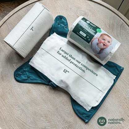 Close up of 100 count roll of Naturally Nature bamboo diaper inserts