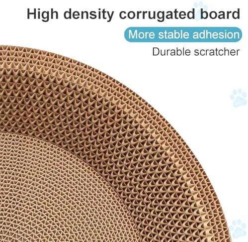 Durable corrugated paper pet scratch pad couch with included organic catnip pack