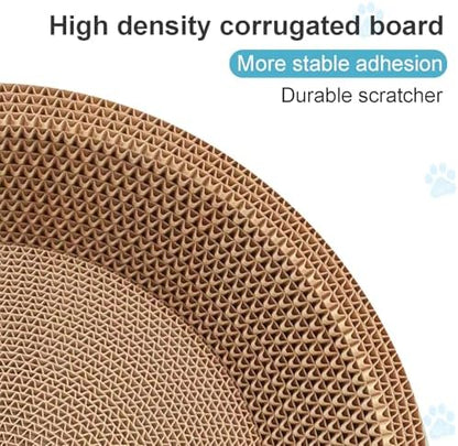 Durable corrugated paper pet scratch pad couch with included organic catnip pack